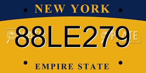 88LE279 New York License Plate