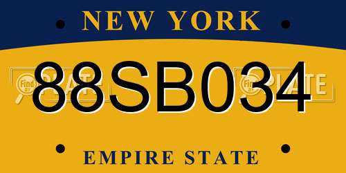 88SB034 New York License Plate