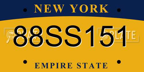 88SS151 New York License Plate