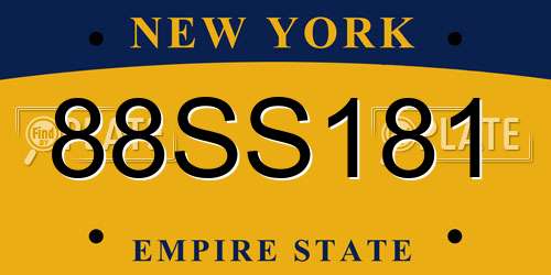 88SS181 New York License Plate