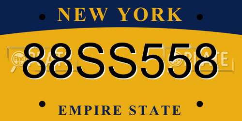 88SS558 New York License Plate