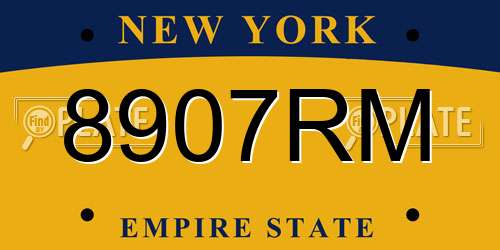 8907RM New York License Plate