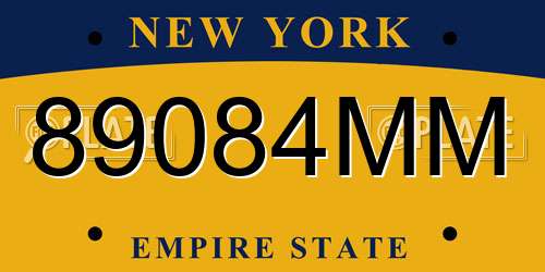 89084MM New York License Plate