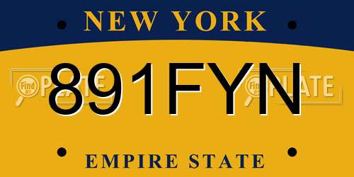891FYN New York License Plate