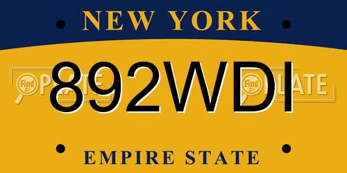 892WDI New York License Plate