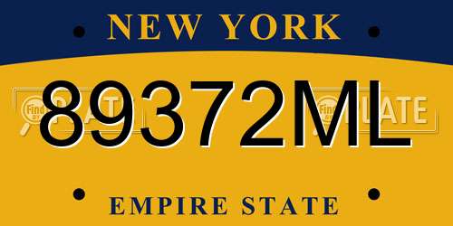 89372ML New York License Plate