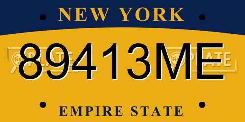 89413ME New York License Plate