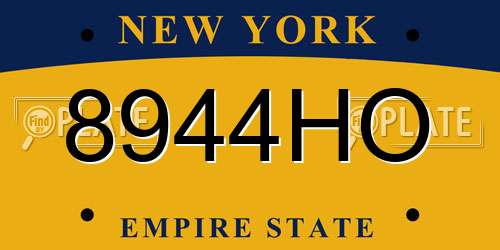 8944HO New York License Plate
