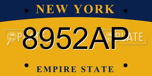 8952AP New York License Plate
