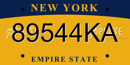 89544KA New York License Plate
