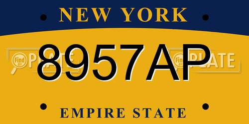 8957AP New York License Plate