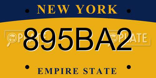 895BA2 New York License Plate