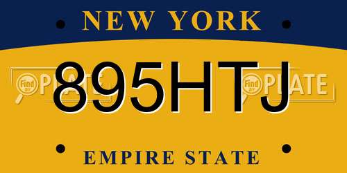 895HTJ New York License Plate
