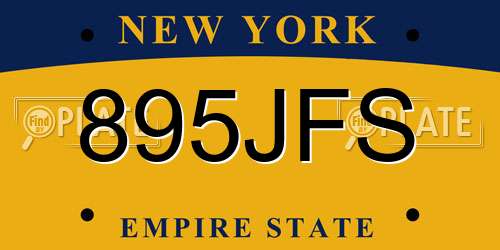 895JFS New York License Plate