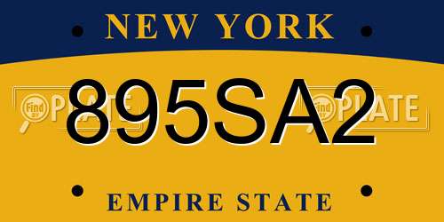 895SA2 New York License Plate