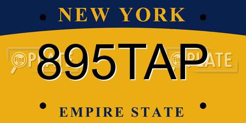 895TAP New York License Plate