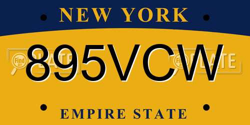 895VCW New York License Plate