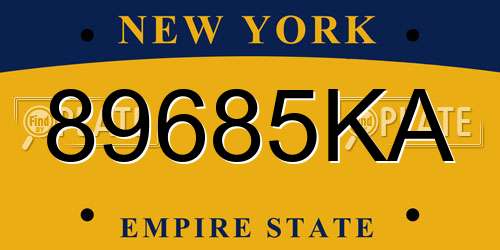 89685KA New York License Plate