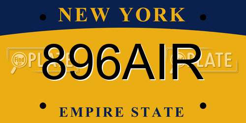 896AIR New York License Plate