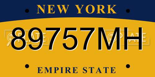89757MH New York License Plate