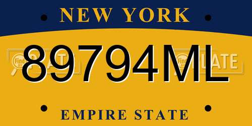 89794ML New York License Plate