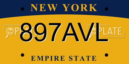 897AVL New York License Plate
