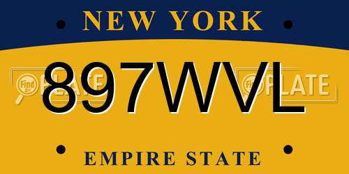 897WVL New York License Plate