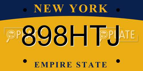 898HTJ New York License Plate