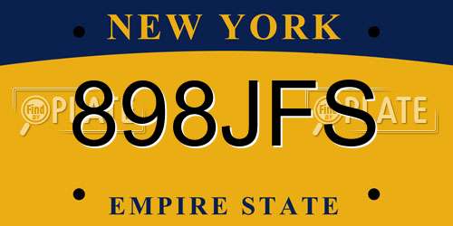 898JFS New York License Plate