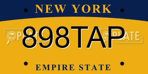 898TAP New York License Plate