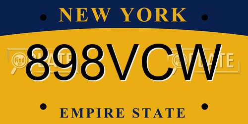 898VCW New York License Plate