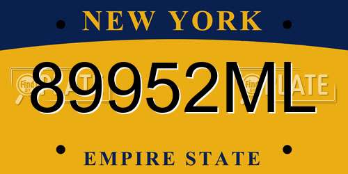 89952ML New York License Plate