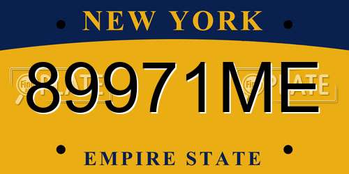 89971ME New York License Plate