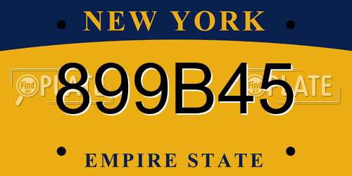 899B45 New York License Plate