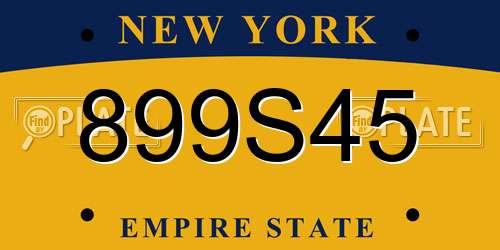 899S45 New York License Plate