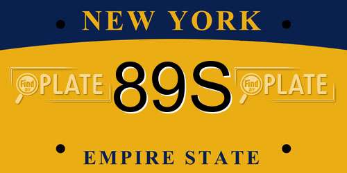89S New York License Plate