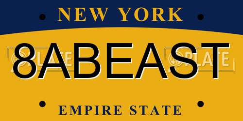 8ABEAST New York License Plate