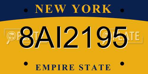 8AI2195 New York License Plate