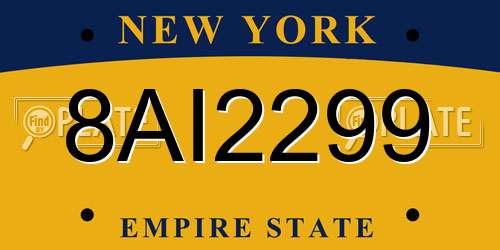 8AI2299 New York License Plate