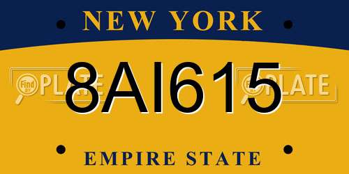 8AI615 New York License Plate