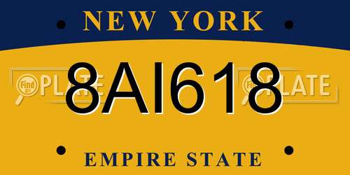 8AI618 New York License Plate