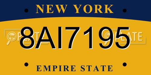 8AI7195 New York License Plate