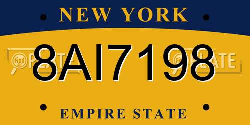 8AI7198 New York License Plate