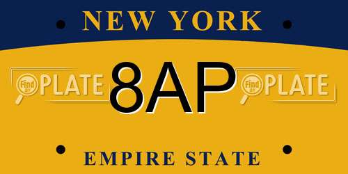 8AP New York License Plate