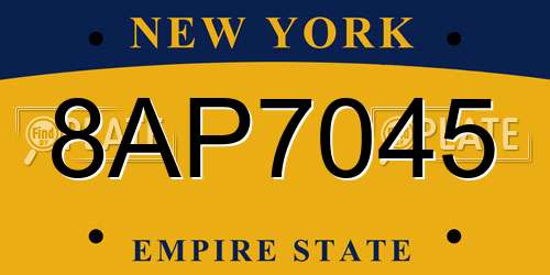 8AP7045 New York License Plate