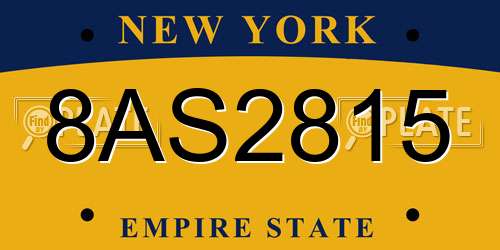 8AS2815 New York License Plate