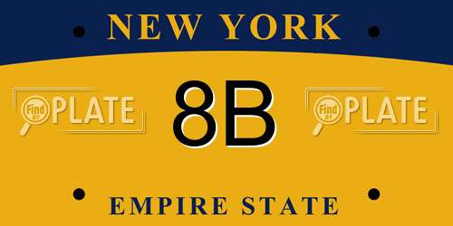 8B New York License Plate