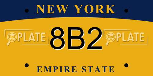 8B2 New York License Plate