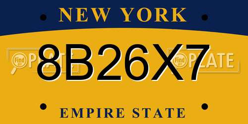 8B26X7 New York License Plate