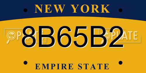 8B65B2 New York License Plate
